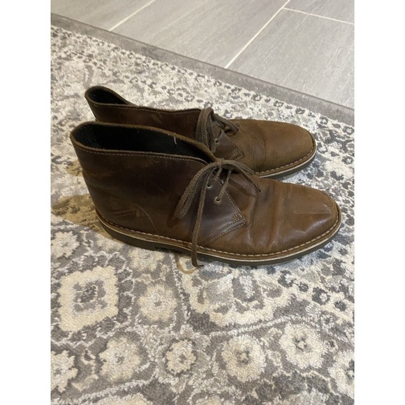 Clarks Men's Bushacre Beeswax Brown Leather Chukka Boot Size 10 - Picture 3 of 6